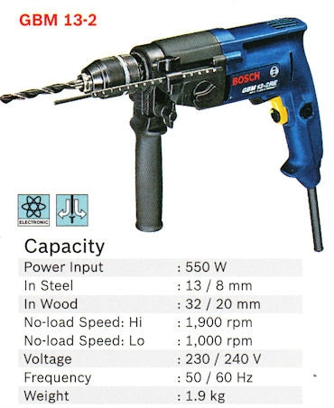 Drill GBM 13-2 Bosch Power Tools Johor Bahru (JB), Masai, Pasir Gudang Supply, Supplier, Supplies | Standard Bolts & Tools Sdn Bhd