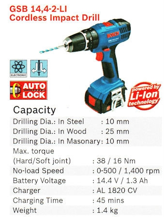 Cordless Impact Drill GSB 14.4-2-LI Bosch Power Tools Johor Bahru (JB), Masai, Pasir Gudang Supply, Supplier, Supplies | Standard Bolts & Tools Sdn Bhd