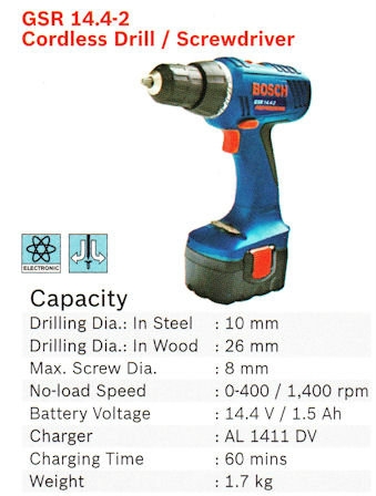 Cordless Drill (Screwdriver) GSR 14.4-2 Bosch Power Tools Johor Bahru (JB), Masai, Pasir Gudang Supply, Supplier, Supplies | Standard Bolts & Tools Sdn Bhd