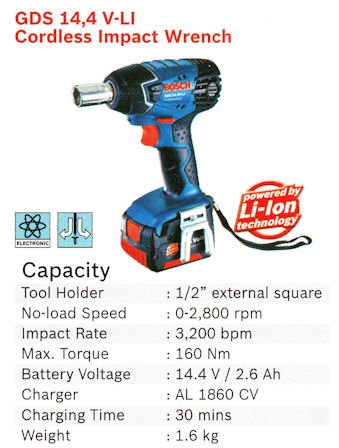 Cordless Impact Wrench GDS 14.4 V-LI Bosch Power Tools Johor Bahru (JB), Masai, Pasir Gudang Supply, Supplier, Supplies | Standard Bolts & Tools Sdn Bhd