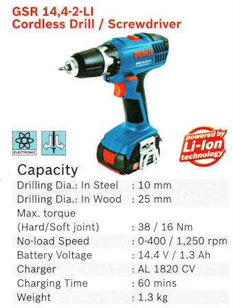 Cordless Drill (Screwdriver) GSR 14.4-2-LI Bosch Power Tools Johor Bahru (JB), Masai, Pasir Gudang Supply, Supplier, Supplies | Standard Bolts & Tools Sdn Bhd