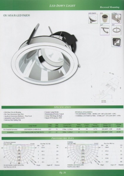 OS 165A/R-LED PAR30 LED Down Light Electrical Products - YLI Johor Bahru, JB, Malaysia Supply Supplier Suppliers | VC Industrial Products