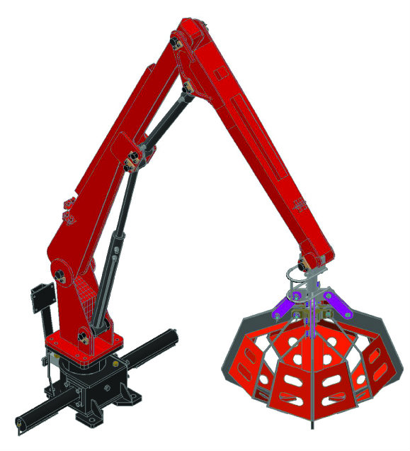 Solaris Isometric Drawing for Model SP3000+4 Jaw (NSP4) Grabber