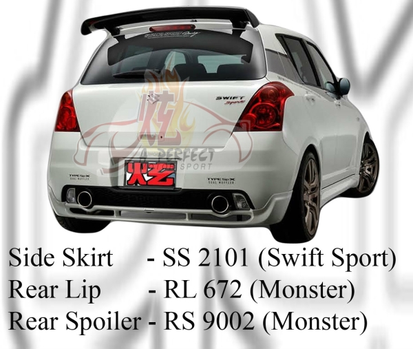 Suzuki Swift 2006 Monster Style Rear Bumper & Spoiler  Swift Suzuki Johor Bahru JB Malaysia Body Kits | A Perfect Motor Sport