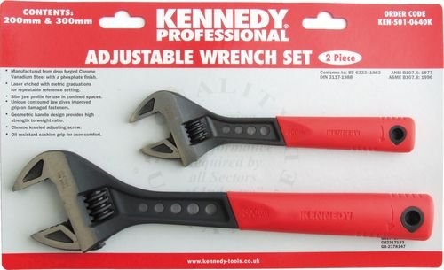 Adjustable Spanner Set, Cushion Grip Adjustable Wrenches 200, 300mm, KEN5010640K 501 HAND TOOLS CROMWELL (N) Johor Bahru (JB), Malaysia, Desa Cemerlang Supplier, Suppliers, Supply, Supplies | Brilliance Trading Sdn Bhd
