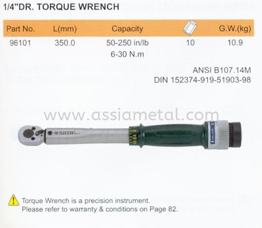 Dr. Torque Wrench Sata Torque Wrench Johor Bahru, JB, Malaysia Supply Supplier Suppliers | Assia Metal & Machinery Sdn Bhd