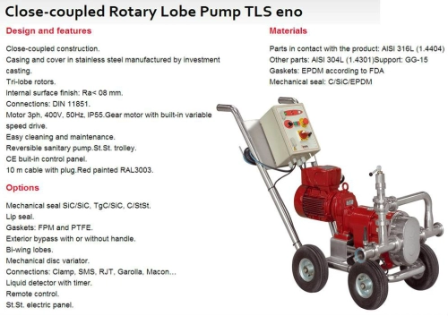 Close-coupled Rotary Lobe Pump TLS eno