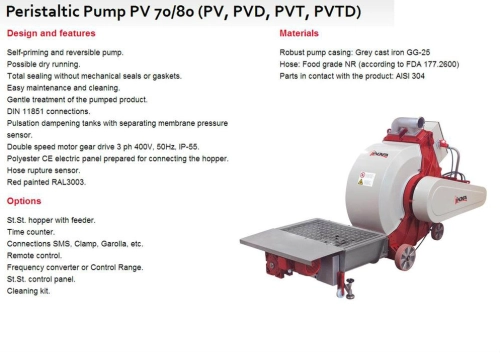 Peristaltic Pump PV 70/80 (PV, PVD, PVT, PVTD)