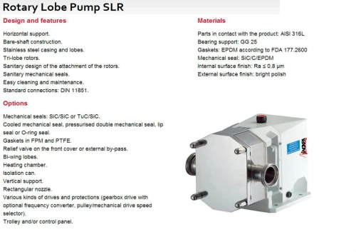 Rotary Lobe Pump SLR