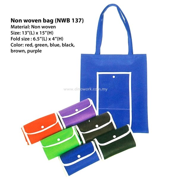 Foldable Non Woven Bag 137 Non Woven Bag Bag Series Johor Bahru (JB), Malaysia Supplier, Wholesaler, Importer, Supply | DINO WORK SDN BHD