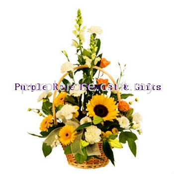 Flowers Basket Set 26(SGD54) Flower Basket Johor Bahru (JB), Malaysia, Singapore Supply, Supplier, Delivery | Purple Rose Florist & Gifts