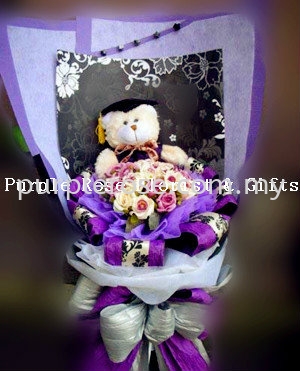 Graduation Bouquet Set 11(SGD48) Graduation Bouquet Johor Bahru (JB), Malaysia, Singapore Supply, Supplier, Delivery | Purple Rose Florist & Gifts