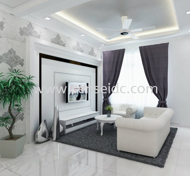 Living Room Semi D House 3 Residencial Design Johor Bahru