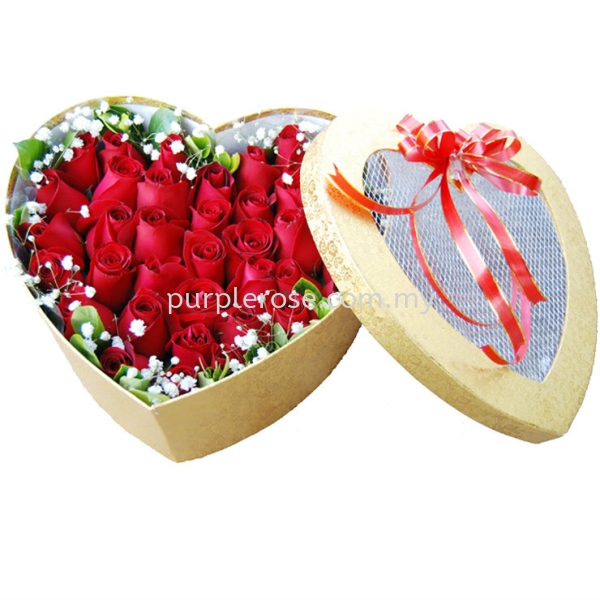 Rose Gift Box Set01 Flower Gift Box Johor Bahru (JB), Malaysia, Singapore Supply, Supplier, Delivery | Purple Rose Florist & Gifts