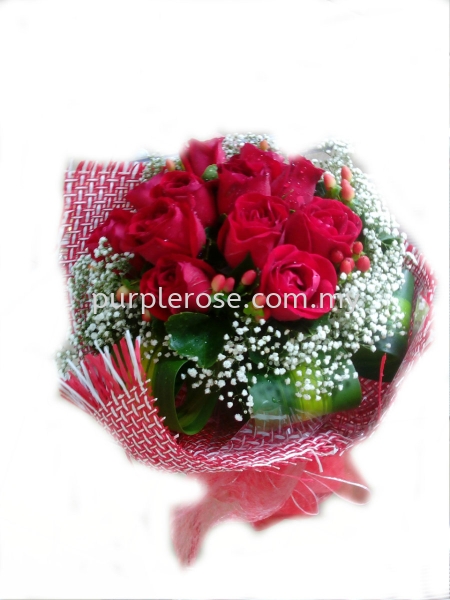 Rose Bouquet Set 06-True Love(SGD48) Blossom Rose Bouquet Johor Bahru (JB), Malaysia, Singapore Supply, Supplier, Delivery | Purple Rose Florist & Gifts