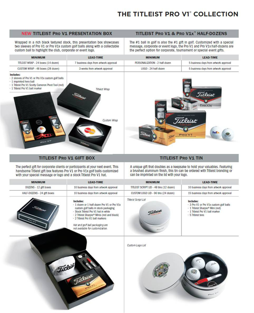 Titleist Pro V1 Golf Balls Presentation Box Collection