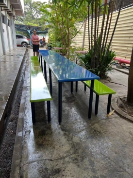 Fibre Glass Table Bench Set | Food Court Table Bench | Cafeteria Table Bench | Meja Kerusi KANTIN |  Deliver to SIRAGA IEM Sdn Bhd Prai Industrial Park Perai Penang