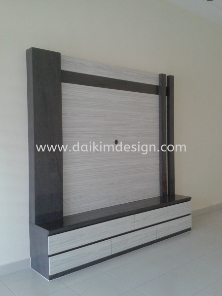 TV Cabinet 014 TV Wall Design Kulai Johor Bahru JB Design | Daikim Design