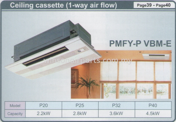 Ceiling Cassette (1-Way Air Flow) Mitsubishi - VRF Air - Cond Products Skudai, Johor Bahru (JB), Malaysia. Suppliers, Supplies, Supplier, Repair | Winsonair Conditioning Sdn Bhd