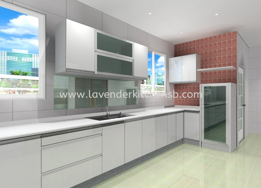 3D Drawing Kitchen Cabinet Design 