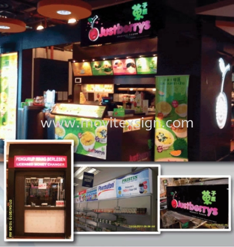 Indoor signage sample for fast food counter design and install