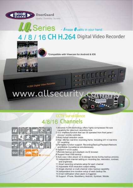 DoorGuard DVR System DoorGuard CCTV Singapore, Johor, Senai, Selangor, Seremban, Malaysia Manufacturer, Supplier, Supply, Supplies | AST Automation Pte Ltd