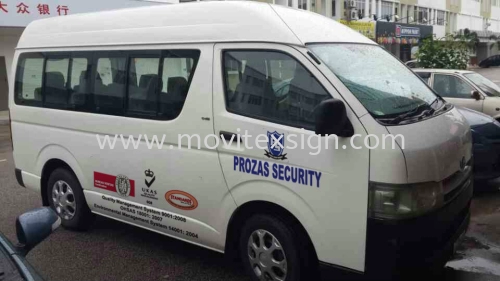 Advertising van wrapup for security or private travel van V05 (click for more detail)