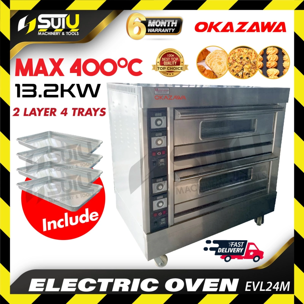 OKAZAWA EVL24M 2 Layer 4 Trays Heavy Duty Electric Oven 13.2kW