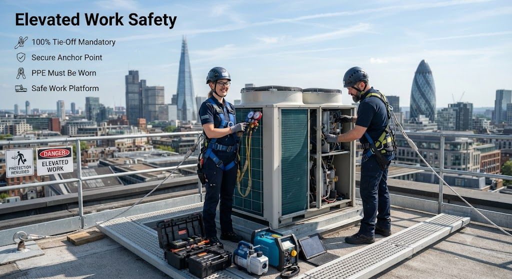 aircon servicing elevated work safety guide
