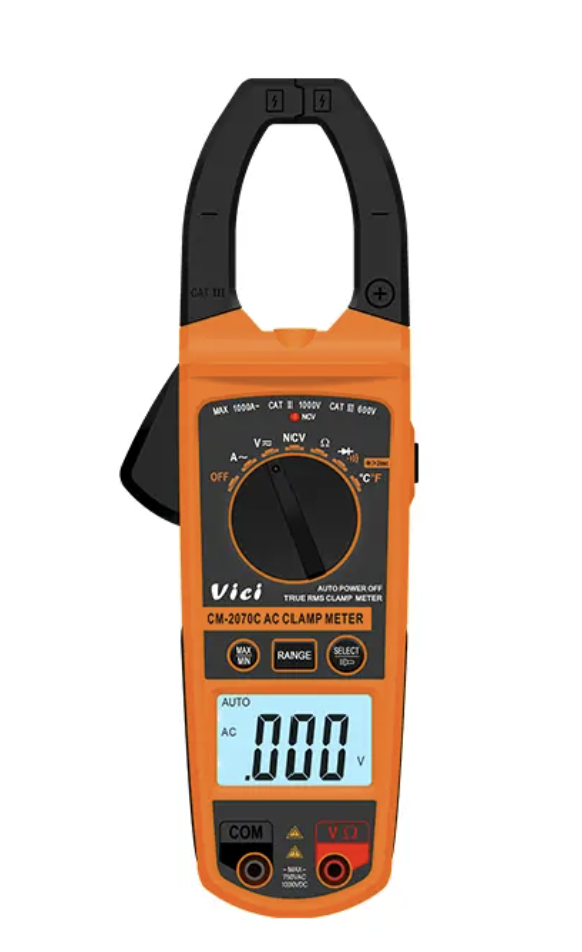 Vici CM-2070C Max 2000 digits, 52mm clamp open, True RMS, NCV tests, Backlight, Clamp lighting function.