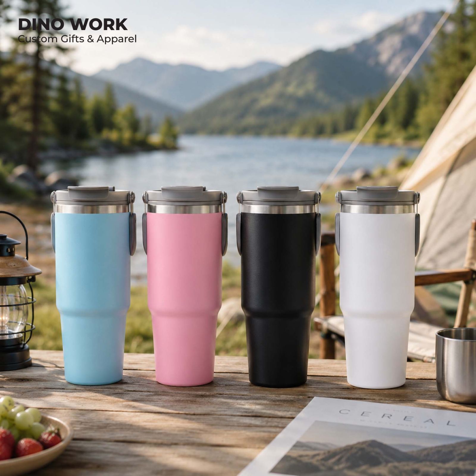 Stylish Thermal Tumbler with Carry Handle 0068