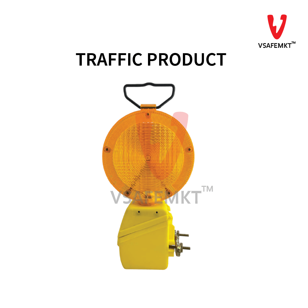 VSAFEMKT | Blinker-BL -S | Battery Blinker 180mm | Battery Powered Traffic Warning Light for Road Safety