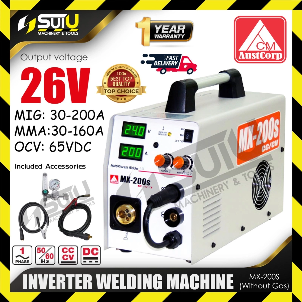 [WITHOUT GAS] AUSTCORP MX-200S / MX200S Inverter Welding Machine / Mesin Kimpalan