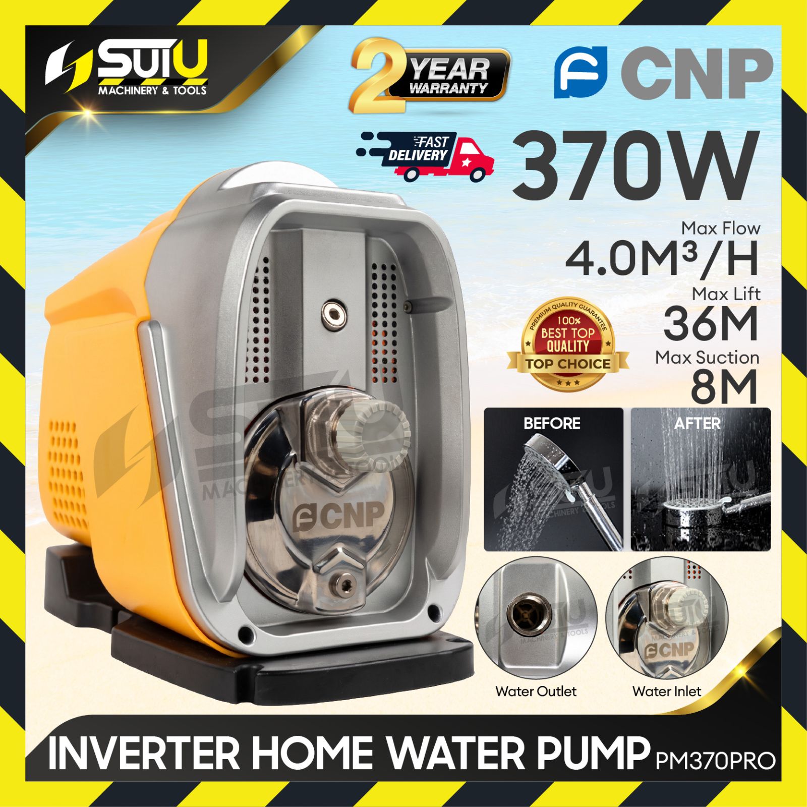 CNP PM370PRO Inverter Home Water Pump / Multistage Self Priming Pump 370W