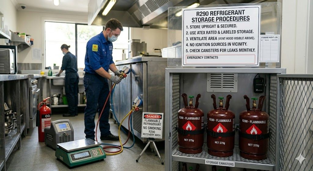 propane refrigerant storage procedures