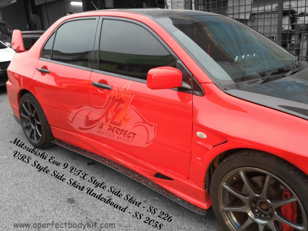 Mitsubishi Evo 9 Vtx Style Side Skirt Vrs Style Side Skirt Underboard Evo 9 Mitsubishi