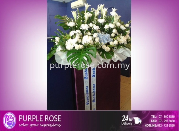 Condolence Sympathy Stand38(SGD120) Sympathy Johor Bahru (JB), Malaysia, Singapore Supply, Supplier, Delivery | Purple Rose Florist & Gifts