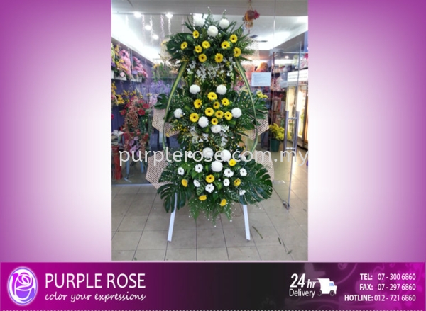 Condolence Sympathy Stand41(SGD200)  Sympathy Johor Bahru (JB), Malaysia, Singapore Supply, Supplier, Delivery | Purple Rose Florist & Gifts