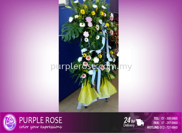Condolence Sympathy Stand49(SGD100)  Sympathy Johor Bahru (JB), Malaysia, Singapore Supply, Supplier, Delivery | Purple Rose Florist & Gifts