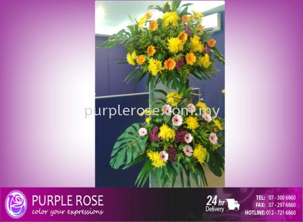 Condolence Sympathy Stand53 (SGD100) Sympathy Johor Bahru (JB), Malaysia, Singapore Supply, Supplier, Delivery | Purple Rose Florist & Gifts