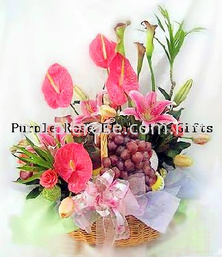 Flowers Fruits24-SGD80 Flowers Fruits Johor Bahru (JB), Malaysia, Singapore Supply, Supplier, Delivery | Purple Rose Florist & Gifts