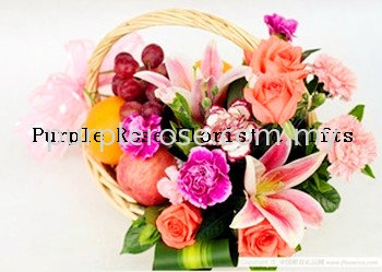 Flowers Fruits06-SGD52 Flowers Fruits Johor Bahru (JB), Malaysia, Singapore Supply, Supplier, Delivery | Purple Rose Florist & Gifts