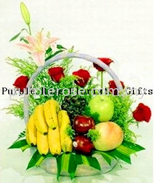 Flowers Fruits02-SGD48 Flowers Fruits Johor Bahru (JB), Malaysia, Singapore Supply, Supplier, Delivery | Purple Rose Florist & Gifts