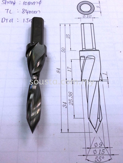 Tailor made Carbide Step Drill for Woodworking Industry ľӹҵ   Sharpening, Regrinding, Turning, Milling Services | Sousta Cutters Sdn Bhd