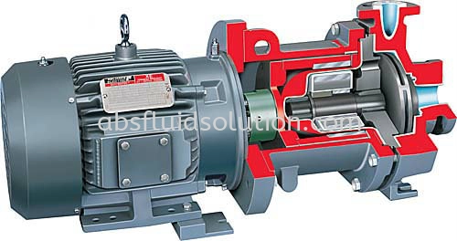 PolyChem M-Series Fluoropolymer Lined, Magnetic Drive, Overhung ASME Chemical Process Pump