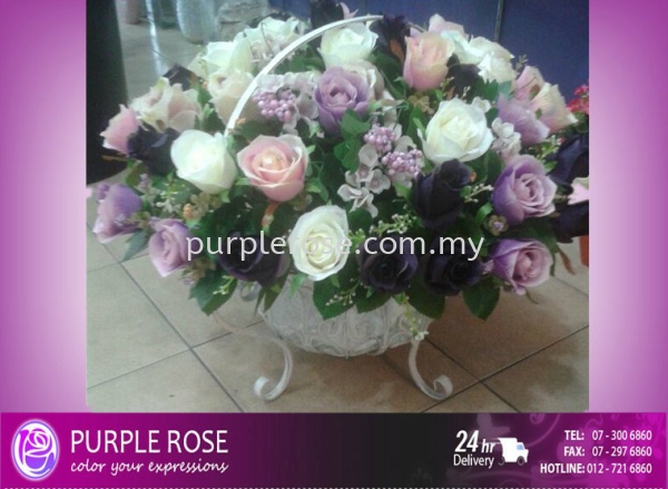 Iron Basket Arrangement Set 01(SGD196) Iron Basket Arrangement Johor Bahru (JB), Malaysia, Singapore Supply, Supplier, Delivery | Purple Rose Florist & Gifts