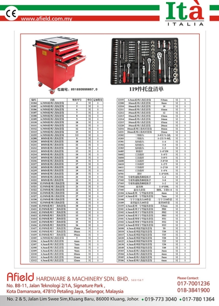 ita_Tool list1 Tools Carts / Tools Cabinet Malaysia, Petaling Jaya (PJ), Selangor. Supplier, Suppliers, Supply, Supplies | Afield Hardware & Machinery Sdn Bhd