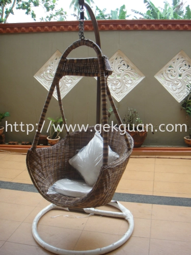 HC 006 - B TYPE RATTAN HANGING CHAIR ( BROWN )