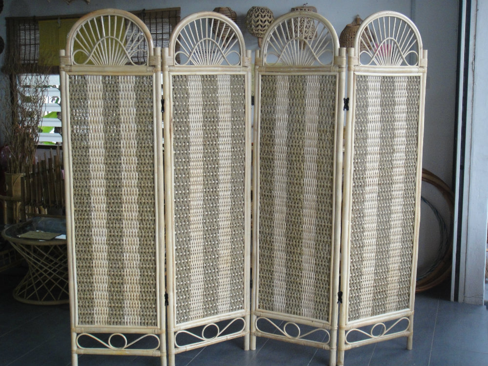 SCR 003 - RATTAN + HEMP ROPE SCREEN DIVIDER