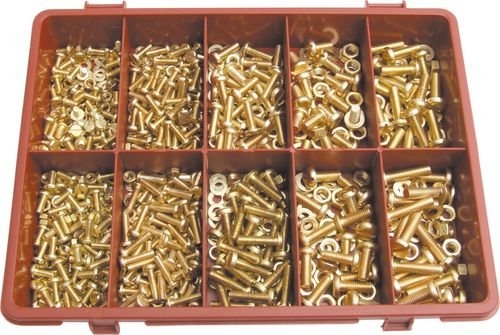 Brass Slot Pan M/C Nuts and Washer Set Kit - Metric, QFT6155460K Brass Fastener Assortment Cromwell Johor Bahru (JB), Malaysia, Desa Cemerlang Supplier, Suppliers, Supply, Supplies | Brilliance Trading Sdn Bhd